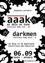 NEWS AAAK & Darkmen on first BodyBeats Redux Night on 06.09 @ Kavka - Antwerp