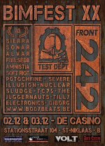 NEWS FRONT 242 + TEST DEPT to headline BIMFEST's 20th edition @ De Casino - St-Niklaas - B NEWS FRONT 242 + TEST DEPT to headline BIMFEST's 20th edition @ De Casino - St-Niklaas - B